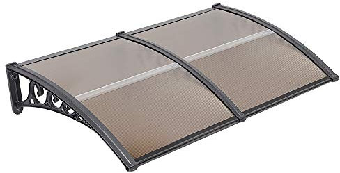 Drumm Vordach für Haustür, gegen Regen, Schnee, UV, Dach, Markise, Schutz aus Polycarbonat, Sonnendach, Terrassentür, UV-Schutz, Regen und Schnee (100 x 200 cm)