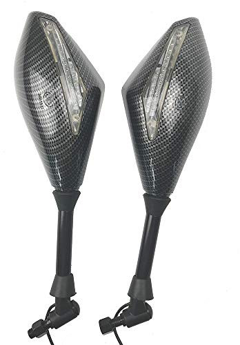 Motorrad Spiegel,Rückspiegel Motorrad Blinker Außenspiegel Signalanzeige Rückspiegel Motorrad For Honda Suzuki Kawasaki Ducati Yamaha Drehen