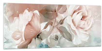 Panorama Bilder auf Glas 100x40cm Glasbild Blumen Romantisch Rosen Groß Wanddeko Bild im Glas Schlafzimmer Küche Wandbilder Dekoration Wohnzimmer Modern Wall Decor Wand Kunstdruck Art GAB100x40-5505