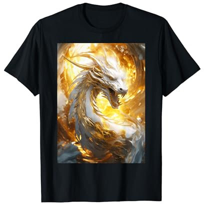 Strahlender Drache der goldenen Jahre Kunst T-Shirt
