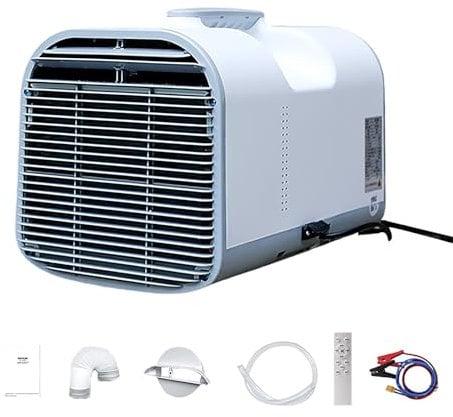 dosiwlatever Portable Fast Cooling Camping Air Conditioner 12V 24V 1400W 4777BTU Inverter Air Conditioner with Remote Control for Car, RV, Tent - S03 Pro