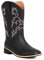 BAISOILIHA Embroidered Square Toe Stivali da cowboy per uomo Donna Durable Moda Retrò Classico Western Choice Stivali Corti For Primavera Autunno nero Numero 37