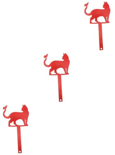 Mipcase 3pcs Box Front Door Mailbox Ornament Cat Shape Mailbox Flag Outdoor Decor Sturdy Iron Stake Easy Installation Flag Replacement
