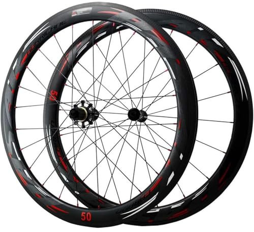 UNFRASLOP 50Mm Road Bicycle Wheelset 700C Carbon Fiber Clincher Rim V Brake 50MM Racing Bike Wheels 25Mm Width for 7-12 Speed Only 1830G Matte