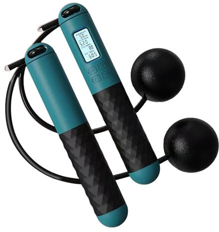 Cordless Skipping Rope With Timer, Digital Wireless Jump Rope Adjustable Weights/Length Jumping Rope With Calorie Counter, Weighted Skipping Ropes For Fitness, Exercise, Boxing, Gym