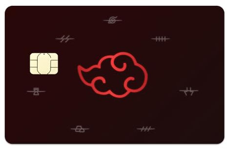 Akatsuki Wolke & Clan-Symbole Kreditkarten aufkleber – Stilvoller Anime Schutz Card Sticker, EC Karten Aufkleber, Credit Card Skin Cover, Credit Card Sticker, EC Karten Sticker (Small Chip)