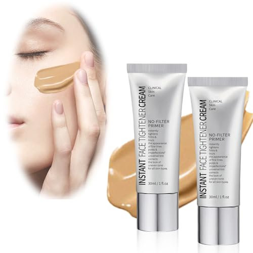 2 St Make Up Primer Gesicht, Face Blurring Primer, Instant Face Tightener No-filter Primer, Skin Tightener Primer, Farbkorrigierender Primer für das Gesicht, Color Correcting Cream für Alle Hauttypen