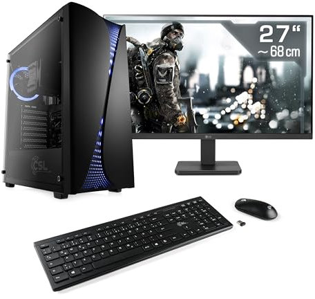 Office PC mit Windows 11 Home, Intel Core i5-14400 6X 2500 MHz, 1000 GB M.2 SSD, 16 GB DDR4-RAM, Intel UHD Graphics 730, MSI Mainbaord, USB 3.2, 27 Zoll Full-HD, Tastatur/Maus-Set, M11340H