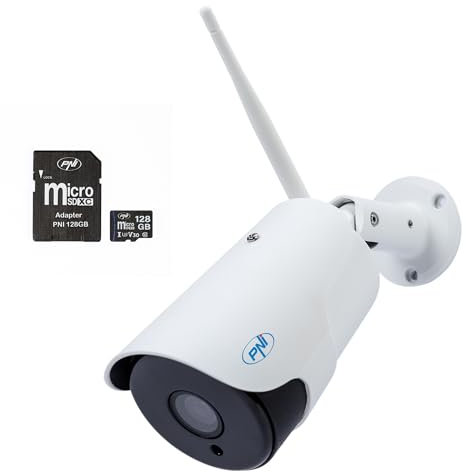 PNI House IP52 2MP 1080P wireless video surveillance camera package with IP 128GB MicroSD memory card with SD adapter