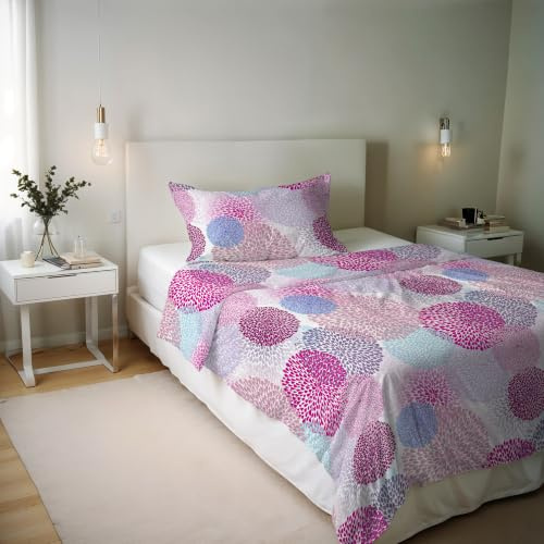 Italian Bed Linen River Cotton Single Duvet Cover Set, Made in Italy – Duvet Cover Set – Duvet Cover 150 x 200 cm with Double Flap and Pillow Cases (Single, Loire)
