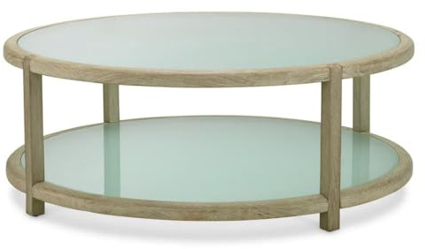 Casa Padrino Table basse de jardin en teck de luxe avec plateau en verre marron vieilli/verre dépoli Ø 120 cm