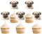 Blumomon 24 Stück Pug Cupcake Topper Hund Geburtstags Kuchen Deckel Hund Themen Party Dekorationen