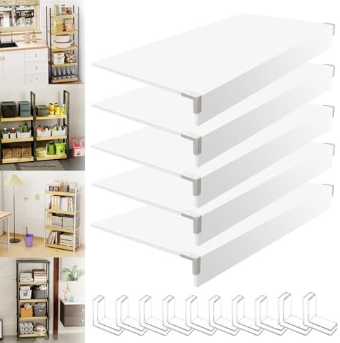 Drahtregal-Auskleidung Drahtregal-Matte,43x50x8cm 5 Pcs Dicke Draht-Regalabdeckung PVC-Holzoptik Regaleinlagen, Drahtgitterabdeckungen für die Speisekammer Schrank Küche Badezimmer, Weiß