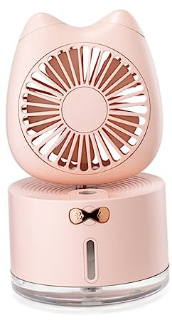 TOPBATHY Ventilador De Humidificación Usb Mini Forma De Gato Ventilador Humidificador Hogar Oficina Para Verano Lámpara Colorida