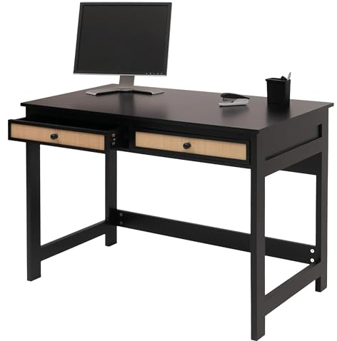 Mendler Schreibtisch HWC-O36, Schublade 78x110x60cm Holz - schwarz
