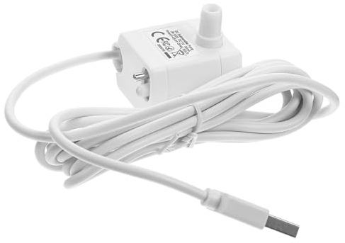Leise Minipumpe für Haustierbrunnen, Tauchpumpe mit 5v USB, Weiß