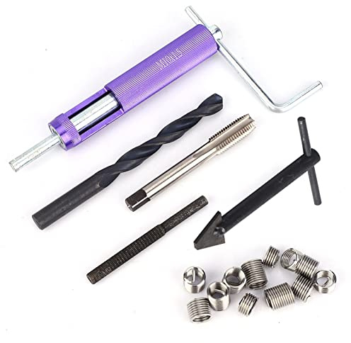M10 x 1,25 Gewinde-Reparatureinsatz-Set, 12-teiliges Schraubenhülsen-Set, hochfeste Edelstahl-Gewindeeinsätze für beschädigte Löcher, inklusive 1D-, 1,5D- und 2D-Hülsen mit