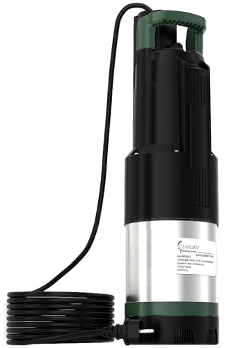 800W Tauchdruckpumpe, 6300 l/h Fördermenge, Max. Förderhöhe 37 m | Tauch-Druckpumpe 3 inox, integrierte Trockenlaufsicherung für Tiefer Schacht, vertikaler Schacht, Gartenarbeit
