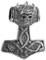 Kuzzoi Silber schwarz oxidierter Thors-Hammer Anhänger für Ketten, massivem 925er Sterling Silber für Halsketten, 40 mm hoch, 17g schwer 361387-000