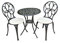 Signature Homes and Gardens SH&G Rayleigh 2 Seat Bistro Set | 3 Piece Round Table & Chairs |Black Aluminium with Cream Cushions | Indoor & Outdoor