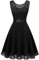 Berylove Women Short Floral Lace Bridesmaid Dress Vintage Cocktail Party Swing Dress BLP7005BBlackL