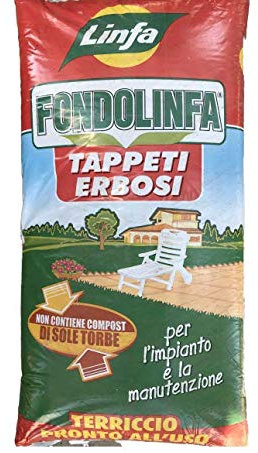 Fondolinfa Terriccio Per semina prato Tappeto Erba 50 Lt Pronto All'uso Semina