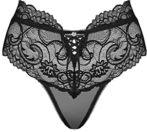 Obsessive Transparente Panties mit floraler Spitze