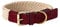 HUGO & HUDSON Luxury Dog Collar, Flat Rope and Leather with Adjustable Metal Buckle, Burgundy 60cm