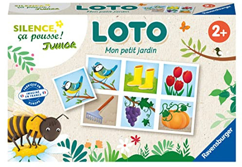 Ravensburger - Loto - Silence ça Pousse Junior - Jeu Educatif - Jeu d'association et de Reconnaissance des Images - De 1 à 5 Joueurs et à partir de 2 Ans - 20967