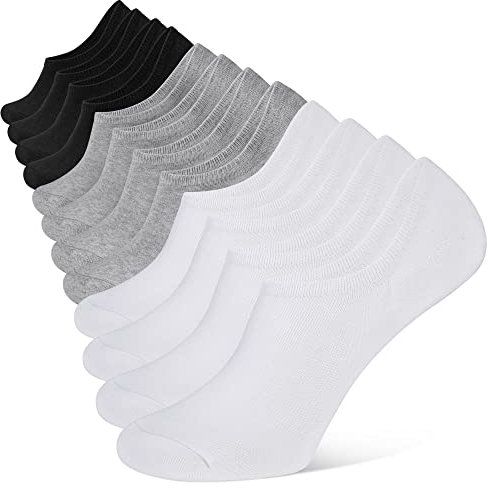 YOJOOM Sneaker Socken Herren 39-42 43-46, Füßlinge Sneakersocken mit Rutschfest Silikon Laufsocken Kurze Socken Herren Unsichtbar (39-42, Gemischte)