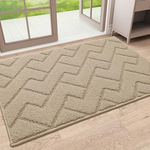Homaxy Door Mats Indoor 60 X 90 cm, Machine Washable Door Mat, Dirt Trapper Non-slip Doormats, Super Absorbent Entrance Rug Floor Mat For Entryway, Front Back Door, Pets and Dogs - Brown