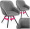 tectake® drehbare Esszimmerstühle mit Armlehne, Schalenstuhl ergonomisch mit Samt Bezug, gesteppt, Stühle drehbar für Wohnzimmer, Esstisch, Arbeitszimmer, Schminktisch, Küchenstühle - 2er Set, grau