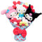 Grandi Giochi Hello Kitty – Plüschstrauß mit Hello Kitty, Kuromi und My Melody – 3 Plüschtiere von 12 cm und weichen Blumen für besondere Anlässe – romantisch und lustig