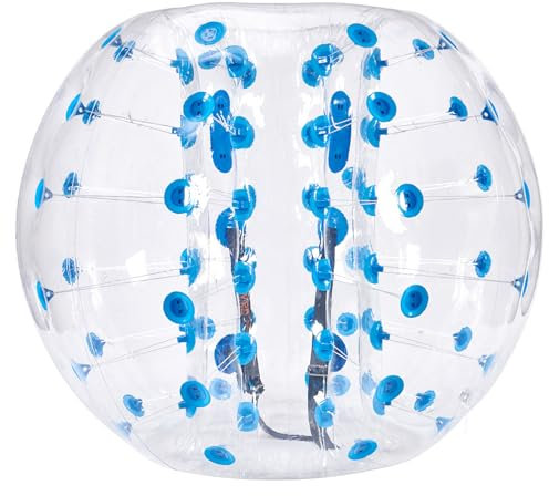 VEVOR Aufblasbarer Bump Ball Bumper Stoßball 1 STK. 1,5 m x 1,2 m, Menschlicher Kollisionsball, PVC-Körperblasen-Bounce-Ball für Outdoor-Aktivitäten, Transparent + Blaue Punkte