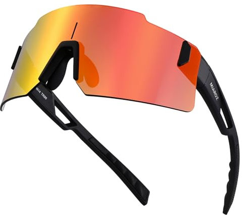 MIAROZ Running Sunglasses for Men Women: UV400 Protection TR90 Frame Sports Glasses - Frameless Visor Sunglasses for Cycling Cricket Golf