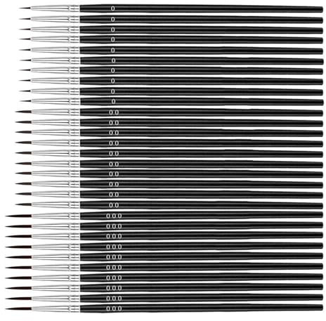 Lot de 30 pinceaux fins avec 3 tailles # 0 # 00 # 00 # 000 # 000 - Petit pinceau pour peinture