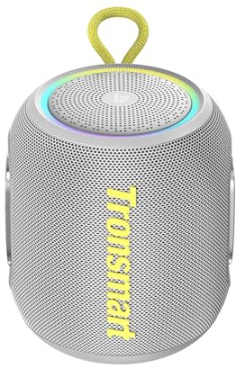 Tronsmart T8 Mini Altoparlante Portatile Bluetooth Potente, 16 W Potenza, IPX7 Impermeabile, 20 H Durata, Connessione Stereo, Compatibile SD/AUX, Ideale per Feste, Viaggi e Esterni, Grigio