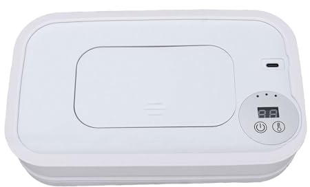 Fockety Chauffe-lingettes pour Bébé, Distributeur de Lingettes Pliable à Chauffage Rapide, Porte- avec 3 Niveaux de Réglage de la Température pour Adultes, à la Maison (WHITE)