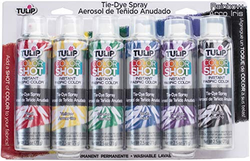 Tulip ColorShot Lot de 6 sprays colorants pour tissu - Arc-en-ciel - Multicolore - 71 g