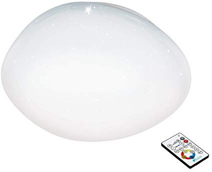 Eglo Plafoniera della Serie Sileras, da 34 W, in Acciaio, Bianco
