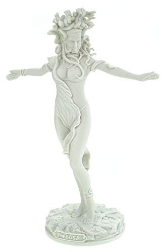 Kremers Schatzkiste Alabaster Figur Medusa 30cm Skulptur weiß Gottheit Zeus Perseus