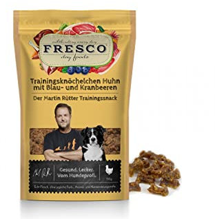 Fresco Dog Martin Rütter Trainingsknöchelchen Huhn mit Blaubeeren und Kranbeeren für Hunde - 150g