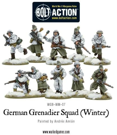 Warlord Games German Army Grenadiers in Winter Clothing - 28mm Scale Metal Miniatures for Bolt Action Highly Detailed World War 2 Miniatures for Table-top Wargaming