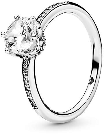 PANDORA Damen-Solitär Freundschaftsring 925_Sterling_Silber mit '- Ringgröße 56 198289CZ-56