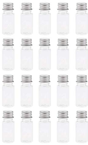 Tubayia 20 Stück 10ml Leere Glasflaschen Probenflaschen ätherisches Öl Flaschen mit Aluminium Schraubkappen
