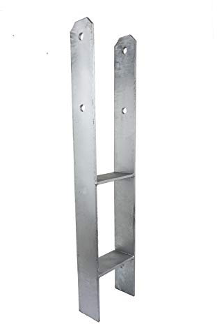 GeZu Impex® H-Anker 71 x 600 x 6 mm Pfostenträger Pfostenschuh H-Form extra Stabil Pfostenanker