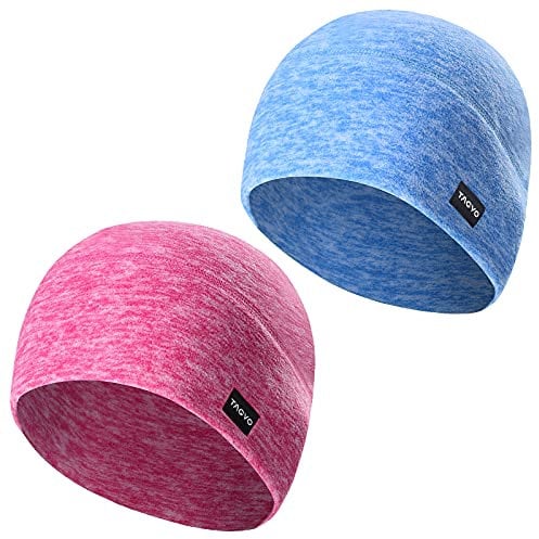 TAGVO Winter-Fleece-Mütze, Running Beanie Mütze Kopfbedeckungen mit Ohrenschützer, Helm Liner für Erwachsene Frauen und Männer elastische Größe Universal