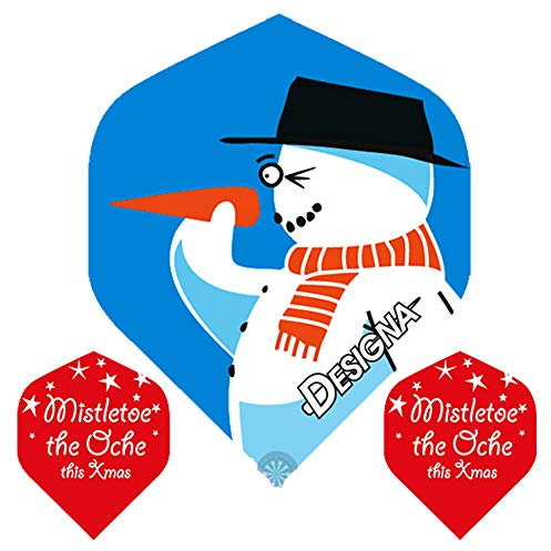 (1 Set) Schneemann Weihnachten Xmas Dart Flights, 100 Mikron extra stark