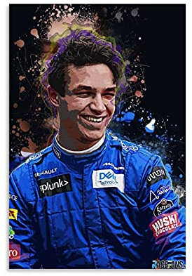 CAICAI Lando Norris Poster dekorative Malerei Leinwand Wandkunst Wohnzimmer Poster Schlafzimmer Malerei 20x30inch(50x75cm)
