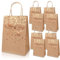 JIASHA Papiertüten aus Kraftpapier, 15 Stück Geschenktüten aus Kraftpapier, Bronzing Kraft Tasche mit Gold Herz Verzierung, Party Geschenk Papiertüten, für Hochzeit Geburtstag Party (Rindsleder)